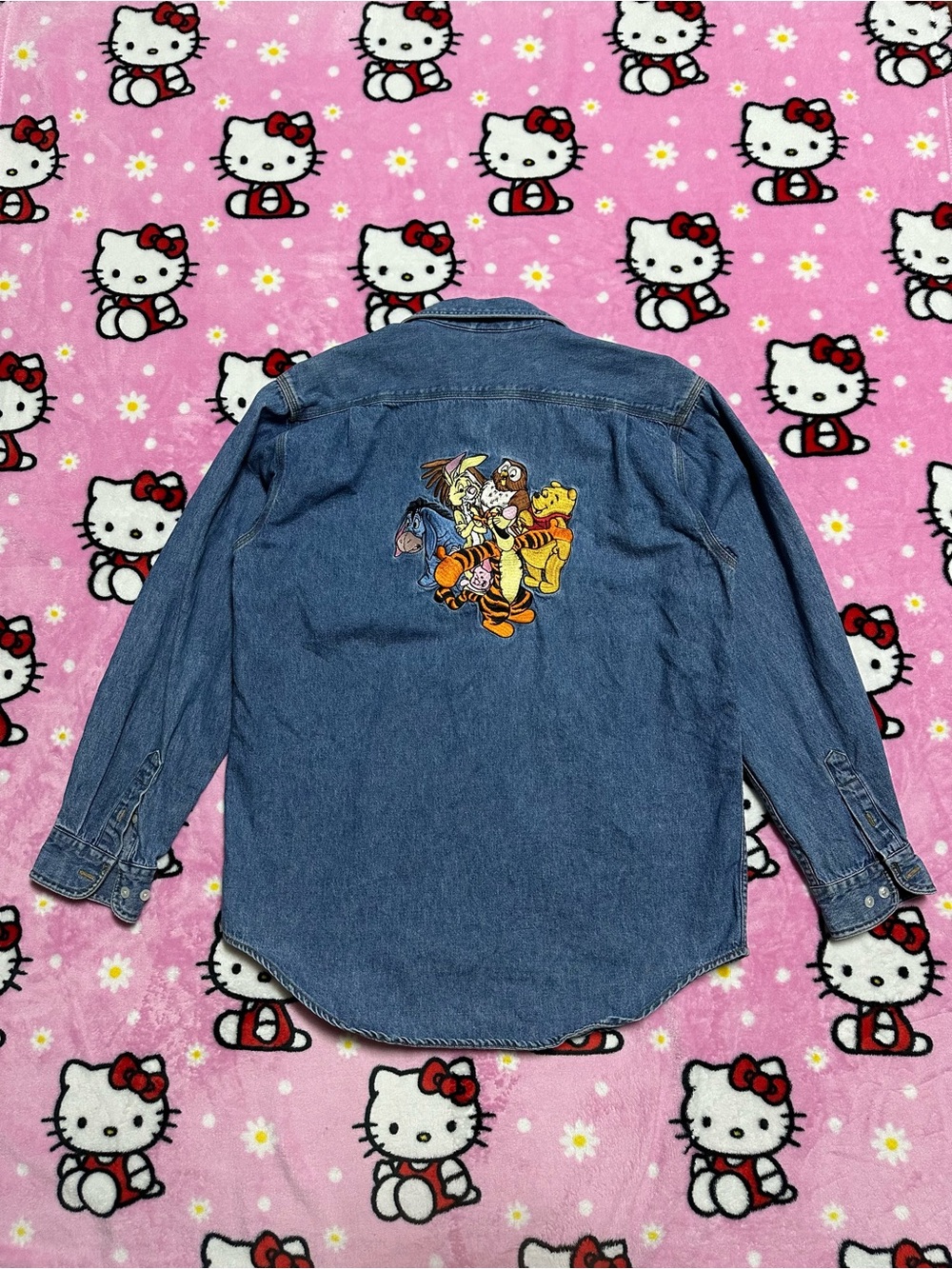 Disney Cotton Denim Shirt with Winnie the Pooh Character Embroidery - Blue